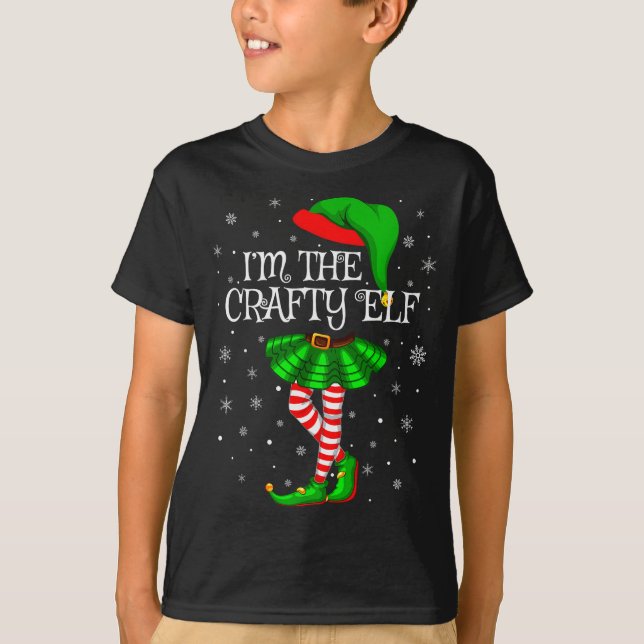 Matching Family Group I'm The Crafty Elf Christmas T Shirt (Framsida)