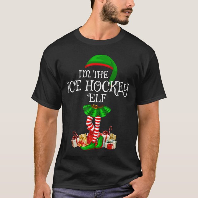Matching Family Group I'm The Ice Hockey Elf Chris T Shirt (Framsida)