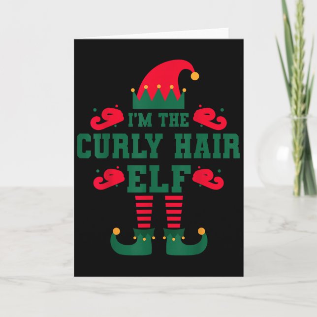 Matching Family I'm The Curly Hair Elf Christmas  Kort (Framsida)