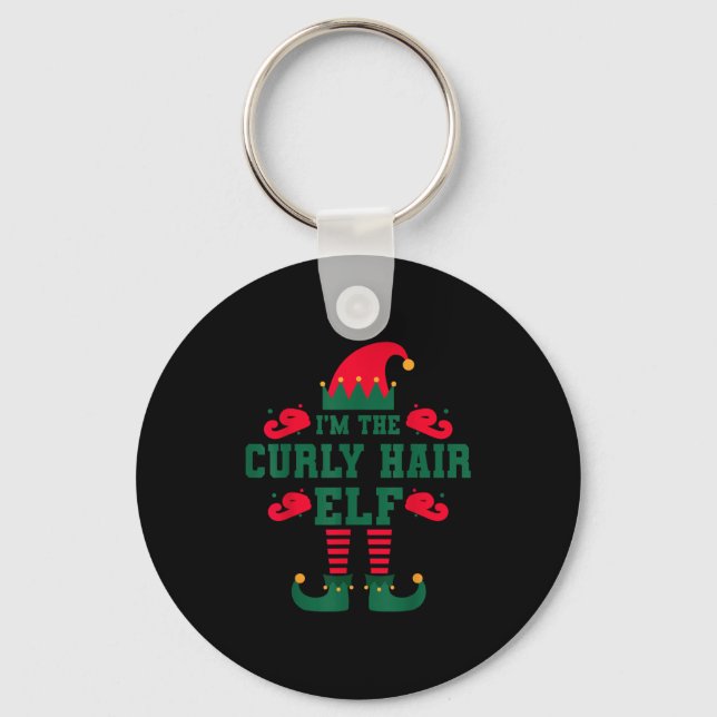 Matching Family I'm The Curly Hair Elf Christmas  Nyckelring (Framsida)