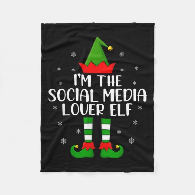 Matching Family I'm The Social Media Lover Elf Chr Fleecefilt (Framsidan)