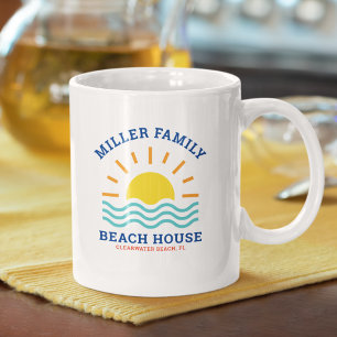 Matching Family Namn Sommar Sunset Beach House Kaffemugg