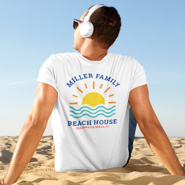 Matching Family Namn Sommar Sunset Beach House T Shirt (Skapare uppladdad)