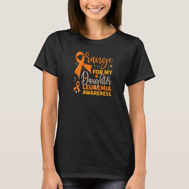 Matching Family Orange For My Daughter Leukemia Aw T Shirt (Framsida)