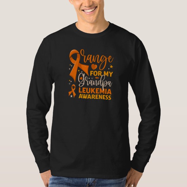 Matching Family Orange For My Grandpa Leukemia Awa T Shirt (Framsida)