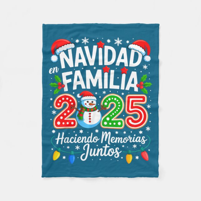 Matching Family Pajamas Navidad En Familia Christm Fleecefilt (Framsidan)