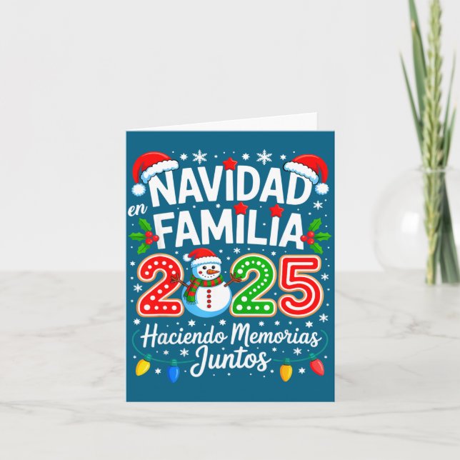 Matching Family Pajamas Navidad En Familia Christm Kort (Framsida)