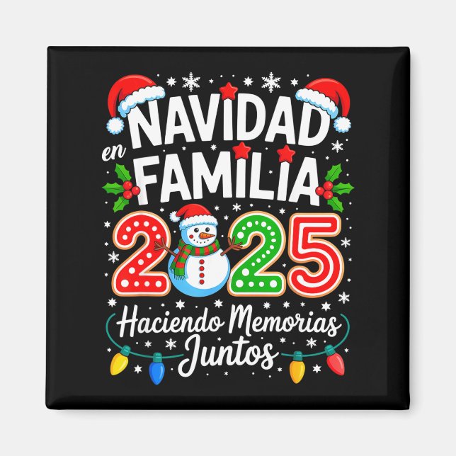 Matching Family Pajamas Navidad En Familia Christm Magnet (Framsidan)