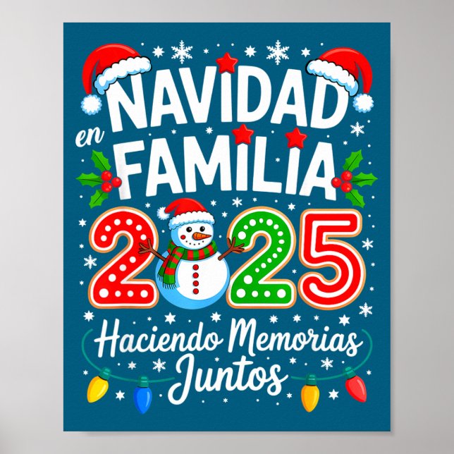 Matching Family Pajamas Navidad En Familia Christm Poster (Framsidan)