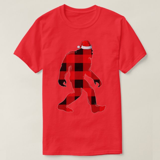 Matching Family Red Buffalo Plaid Bigfoot Christma T Shirt (Design framsida)