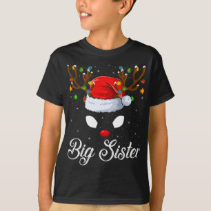 Matching Family Santa Hat Big-Sister Reindeer Chri T Shirt