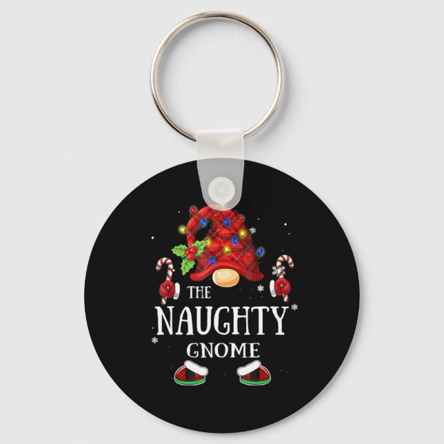 Matching Family The Naughty Gnome Christmas Group  Nyckelring (Framsida)