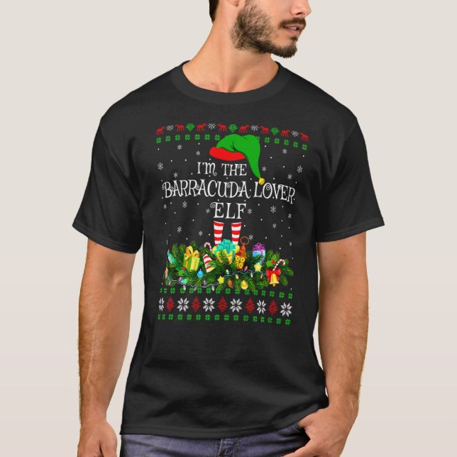 Matching Family Ugly Jag är Barracuda Elf Christm T Shirt (Framsida)