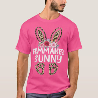 Matching Funny Leopard Print Bunny Filmmaker Easte T Shirt