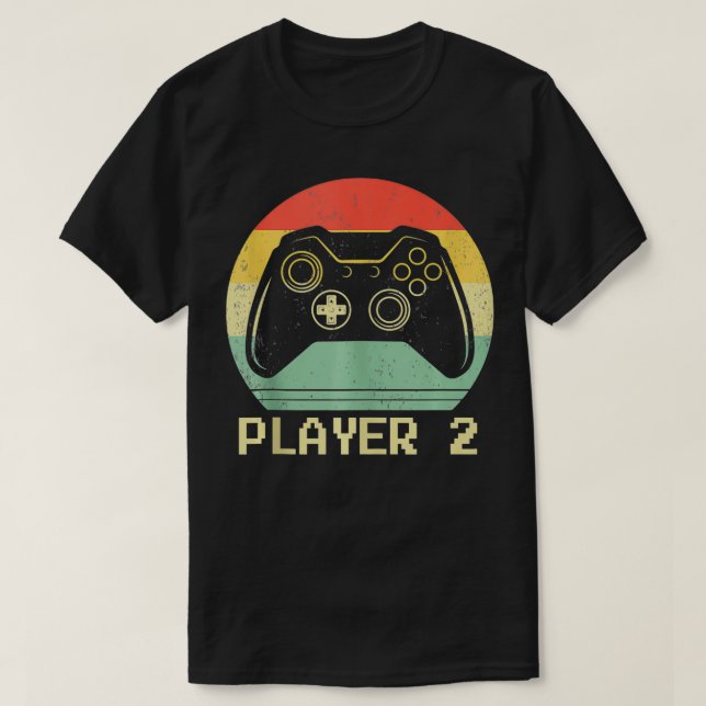 Matching Gamer Couple Player 2 Player 1 Video Game T Shirt (Design framsida)