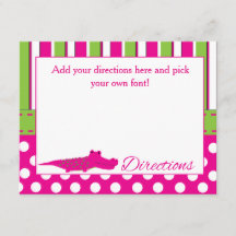 Matching Girl Alligator Direction Card