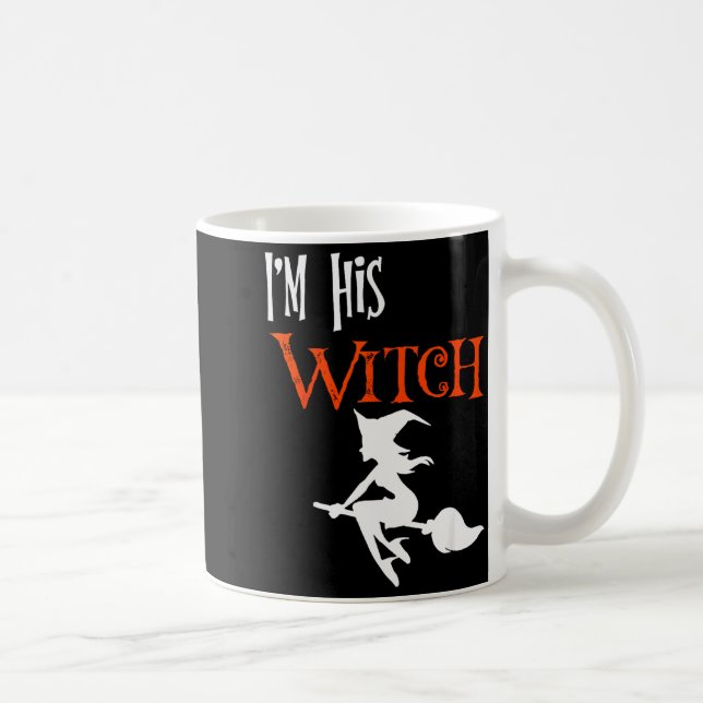 Matching Halloween I'm His Witch_i'm Her Boo Coupl Kaffemugg (Höger)