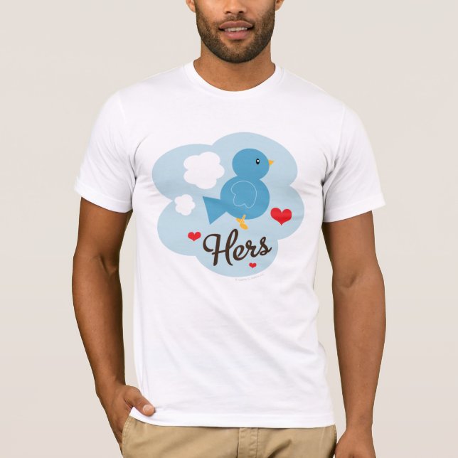 Matching Hers Love Bird Tee Shirt (Framsida)