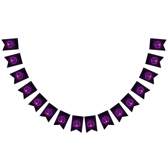 Matching Lycklig Diwali Lila Vimplar (Alla)