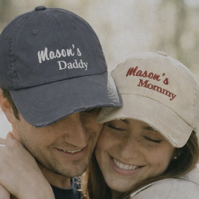 Matching Mommy Daddy embroidered caps set Broderad Keps (Skapare uppladdad)