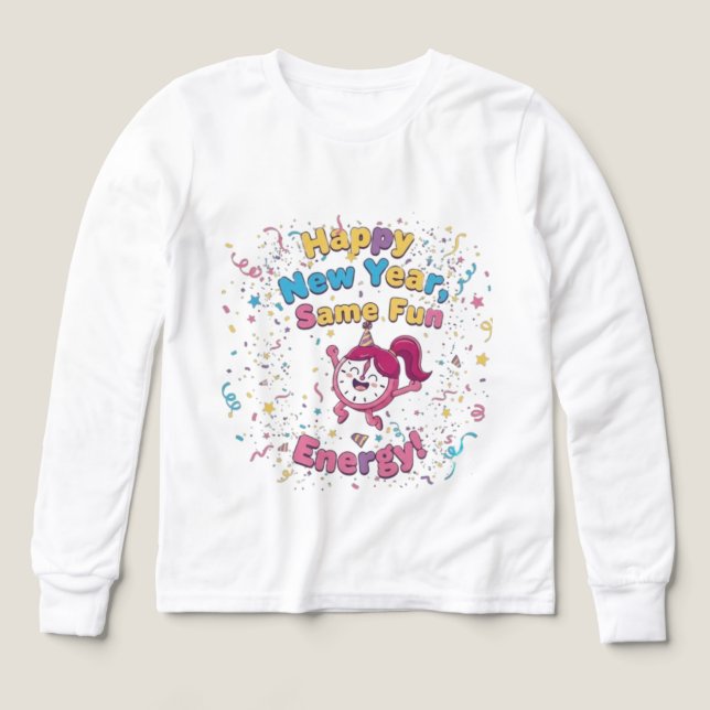 Matching New Year Fun Energy Gifts for Boys & Girl T Shirt (Design framsida)