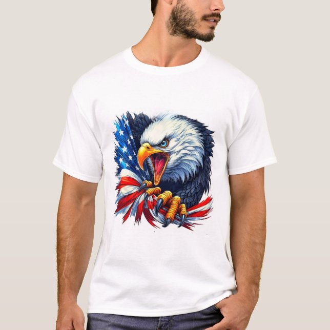 Matching Patriotic Eagle T-Shirts - djärv amerikan (Framsida)