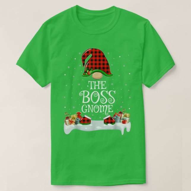 Matching Red Buffalo Play Chef Gnome Christma T Shirt (Design framsida)