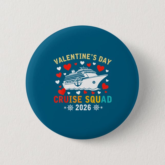 Matching Valentines Cruise Squad 2026 Cruise Ship  Knapp (Framsida)