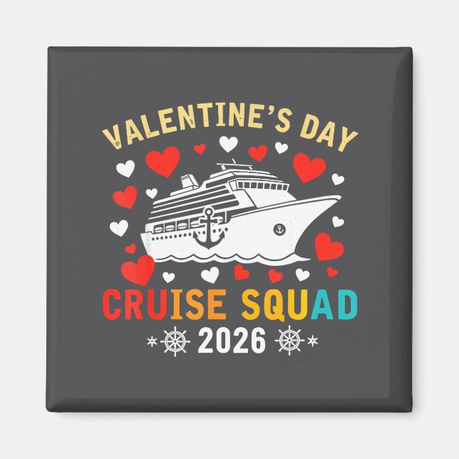 Matching Valentines Cruise Squad 2026 Cruise Ship  Magnet (Framsidan)