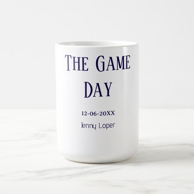 matchnamn för fotbollsklubben datum år kaffemugg (Center)