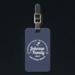 Matchning av anpassningsbar Family Beach Vacation  Bagagebricka<br><div class="desc">Gör din anpassningsbar-familjs semester på stranden oförglömliga med den här anpassningsbarna som matchar resa-gruppbagagetaggen. Den här t-tröjan är perfekt för sommarsemester och gruppfoton.</div>