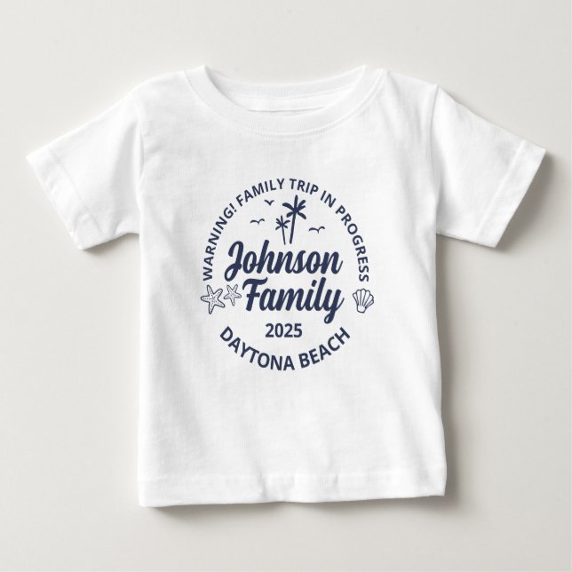Matchning av anpassningsbar Family Beach Vacation  T Shirt (Framsida)