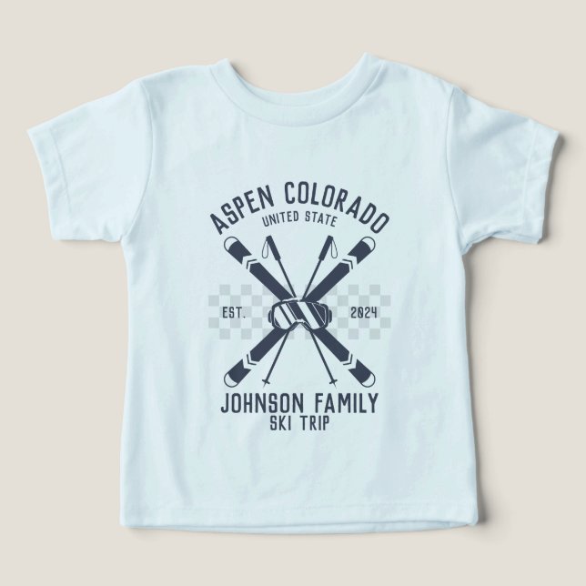 Matchning av anpassningsbar Family Friends Ski Res T Shirt (Design Framsida)