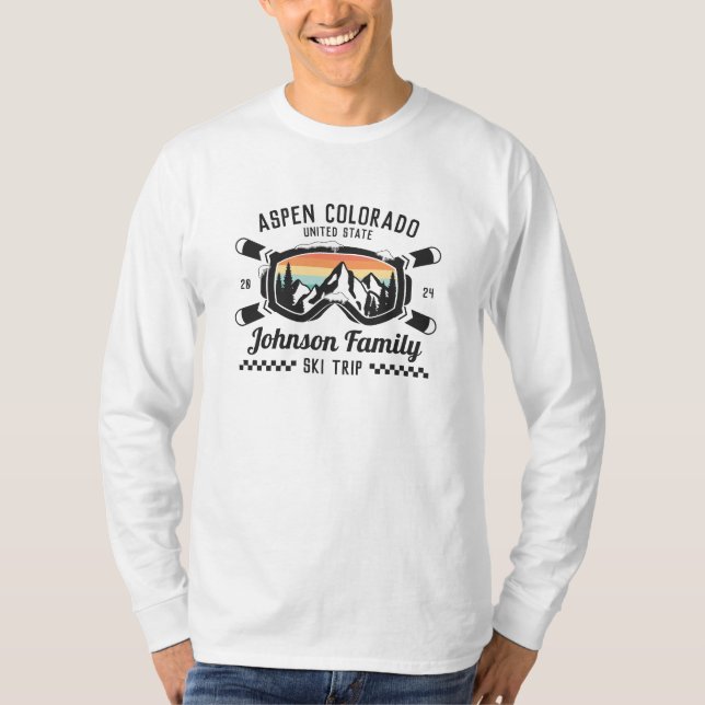 Matchning av anpassningsbar Family Friends Ski Res T Shirt (Framsida)