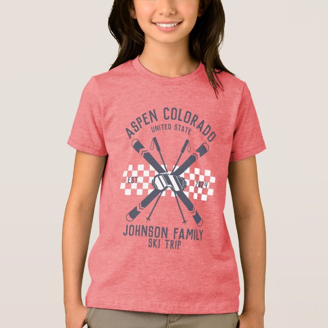 Matchning av anpassningsbar Family Friends Ski Res T Shirt (Framsida)