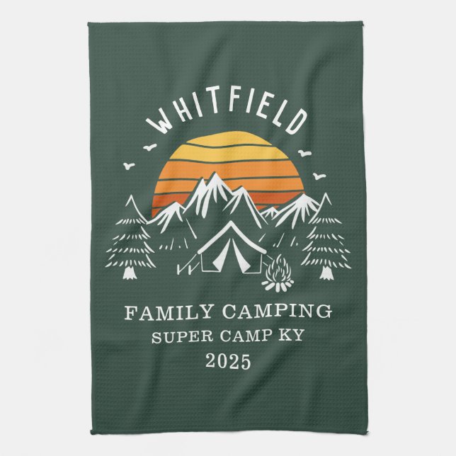 Matchning av anpassningsbar Family Vacation Campin Kökshandduk (Vertikal)