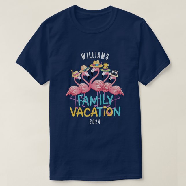 Matchning av anpassningsbar Family Vacation Flamin T Shirt (Design framsida)