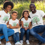 Matchning av Anpassningsbar för Family Reunion Trä T Shirt<br><div class="desc">Anpassa de här söta matchande träd t-shirts till din nästa familjeåterförening. Anpassa med familjens efternamn ovanför grönten lämnar med evenemanget och året under teckning.</div>