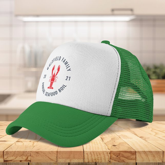 Matchning av Anpassningsbarna för havskräfta med f Keps (Seafood Boil Custom Matching Family Crawfish Trucker Hat)