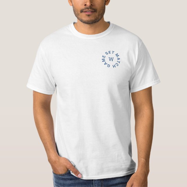 Matchning av Blue Monogram Manar Tennis Whites T Shirt (Framsida)