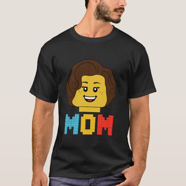 Matchning av Bygg Bricks Blocks Mamma Master Build T Shirt (Framsida)