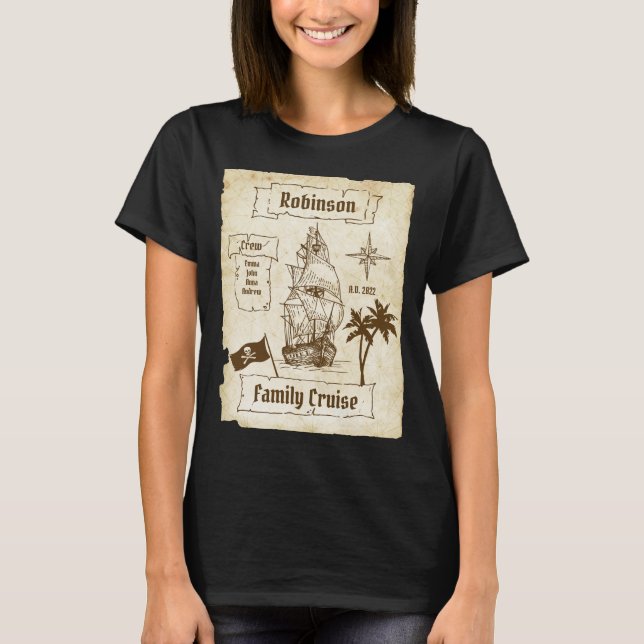 Matchning av Cruise Pirat Karta T Shirt (Framsida)