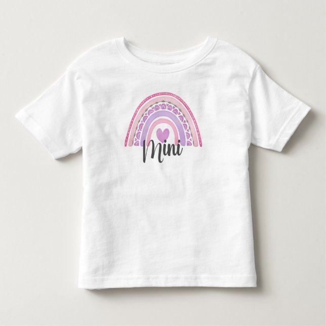 Matchning av Cute Boho Rainbow Mini-skript T Shirt (Framsida)