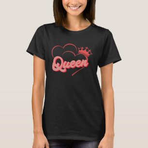 Matchning av Cute Red Heart Kung Queen Valentines T Shirt