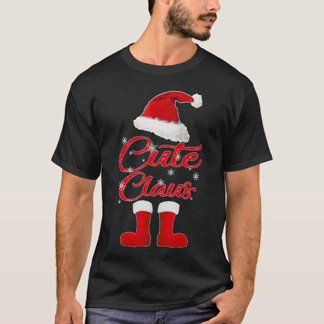 Matchning av den söta claus christmas-familjen t shirt (Framsida)