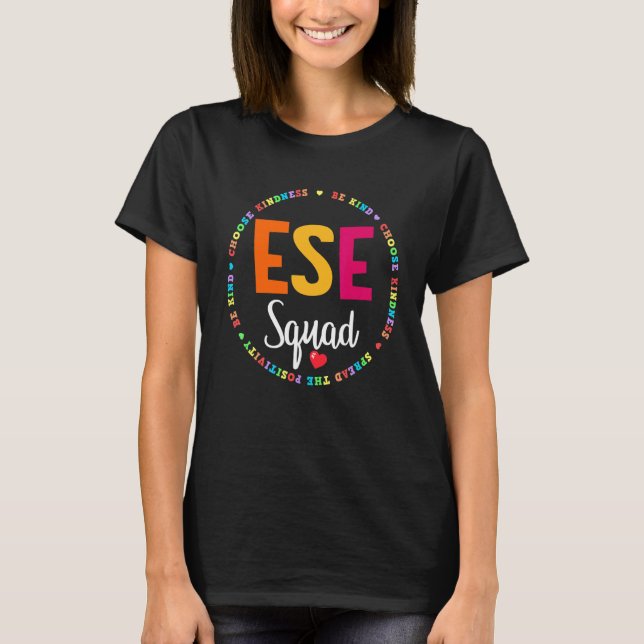 Matchning av ESE Squad First Day Teacher Stu T Shirt (Framsida)