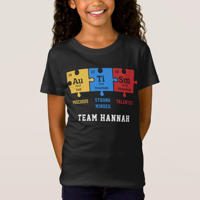 Matchning av familjen Autism Puzzle Science Person T Shirt (Framsida)
