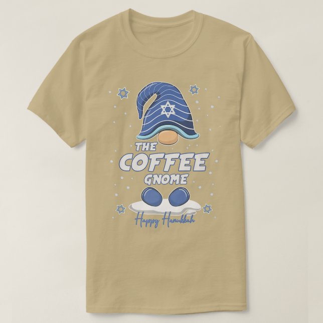 Matchning av familjen Coffee Gnome Funny Hanukkah T Shirt (Design framsida)