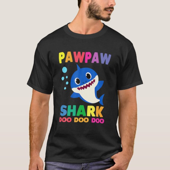 Matchning av familjen Pawpaw Shark Gift Cute Baby  T Shirt (Framsida)
