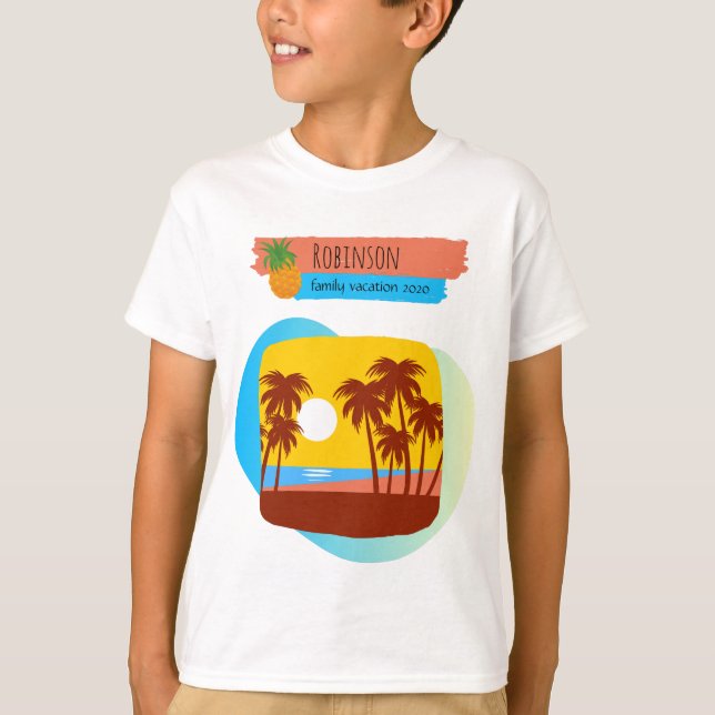 Matchning av familjen Tropical Vacation Matching S T Shirt (Framsida)